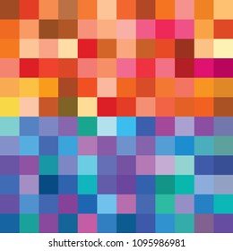 Colorful rectangular pattern, consisting of tight fitting squares grid