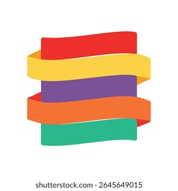 Colorful Rectangular Ribbons Stacked in Fun Design