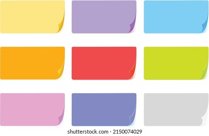 
Colorful Rectangular Sticky Notes Vector