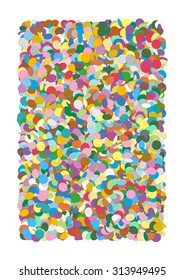 Colorful Rectangular Vector Confetti Heap Background - Isolated, Dots, Points - Backdrop Template Illustration - Particle Design