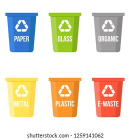 Colorful Recycle Bin Flat Design Vector Stock Vector (Royalty Free ...