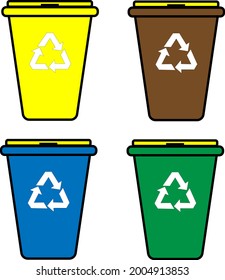 Farbiges Recycling-Bin-Vektorkonzept