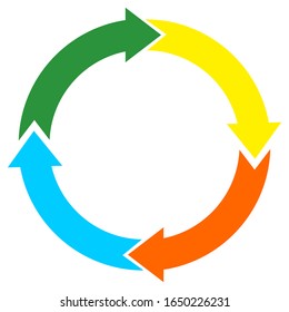 A colorful recycle icon page symbol for your website's recycled design logo icon with a white background.