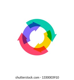 colorful recycle logo vector icon illustration