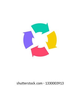 colorful recycle logo vector icon illustration