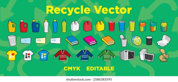 Colorful Recycle Vector Design with Recycling Classification Elements