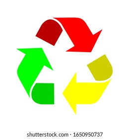 A colorful recycled icon page symbol for your design logo and website icon with a white background.