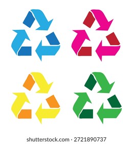 Farbige Recycling-Symbol-Set Vektor