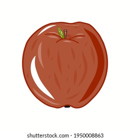 Colorful red apple icon illustration. Idea for decors, logo, ornaments, wallpapers, gifts, damask, paper, covers, templates, celebrations, summer holidays, natural fruit themes. Isolated vector art.