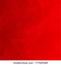 Colorful Red background for presentation. Geometric style. Mesh of triangles. Mosaic template for your design.