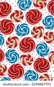 Colorful red blue lollipop candy issolated on white 