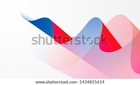 Colorful red blue white motion wave abstract vector background
