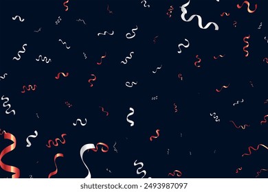 Colorful red confetti isolated on a transparent background. Vector template for your holiday, party, festival or birthday, Falling shiny Red confetti isolated on  Bright festive tinsel of red color.