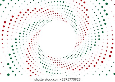 Colorful Red And Green Circle Frame Pattern Abstract Background. Backdrop. Ray. Radial. Vector Illustration. Christmas. Celebration. Futuristic Wallpaper