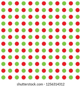Colorful red green dots on white surface, seamless pattern background. Vector EPS10 illustration repeating minimalist texture
