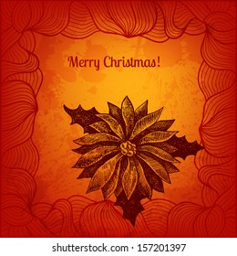 Colorful red holly vector illustration 