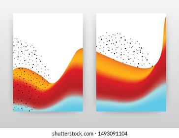 Colorful red, orange, blue design for annual report, brochure, flyer, poster. Colorful abstract waved red, orange, blue background vector illustration for flyer, leaflet, poster. A4 brochure template.