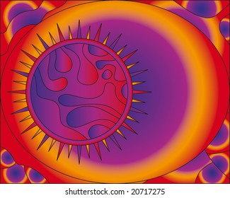 Colorful red, orange and lilac vector background