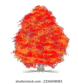 Colorful red splash tree vector resources