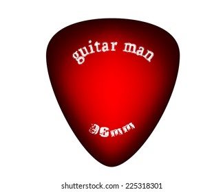 colorful red sunburst guitar pick - EPS 10 vector