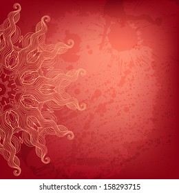 Colorful red vector arabesque background for Your design