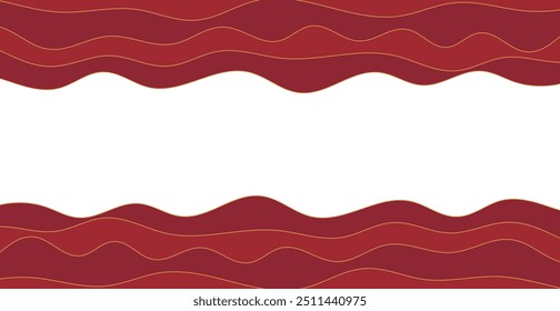 Fundo Abstrato De Padrão De Linhas De Onda Vermelha Colorido. Banner moderno. Papel de Parede do Dia dos Namorados. Quadro de Borda. Ilustração de vetor. Fundo do Ano Novo