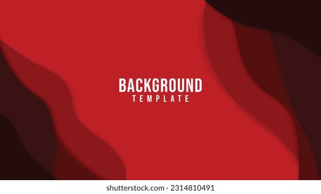 Colorful red wave paper cut background template. Flyer, Cover, banner design. Trendy vector abstract shapes for presentations and posters.