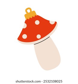 Colorful red and white mushroom illustration designed for playful art and decor projects
