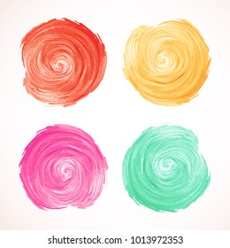 Colorful red, yellow, pink, green abstract blobs.