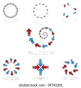 colorful red/blue collection of vector arrows
