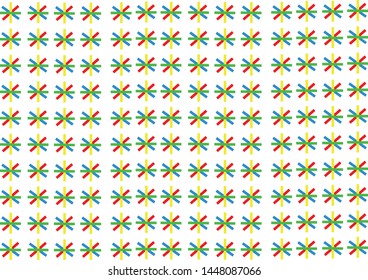 Colorful (Red,Green,Blue,Yellow) Floral Pattern Background Vector