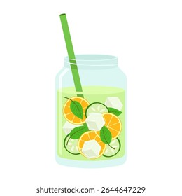 Colorful refreshing drinks with fruit and ice in different glasses. Summer cold drinks