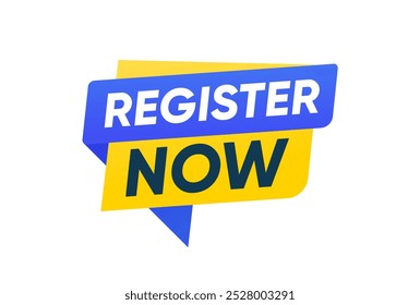 Colorful Register Now Banner isolated vector design template