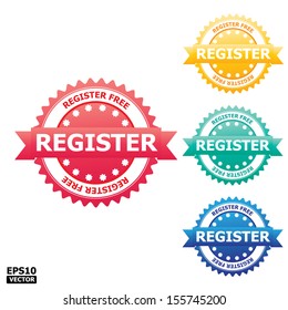 Colorful "register" sing .-eps10 vector