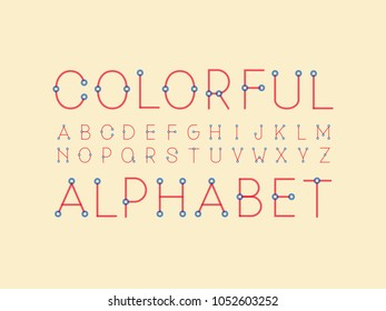 Colorful regular font. Vector alphabet letters. Typeface design. 

