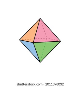 colorful regular octahedron shapes in maths