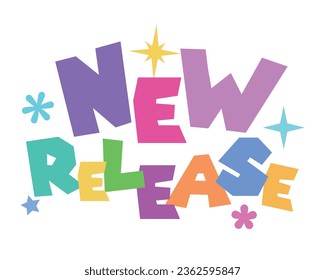 Colorful Words・NEW RELEASE, vector illustration