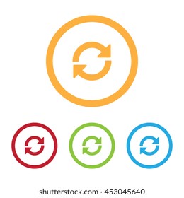 Colorful Reload or Refresh Icons With Rings