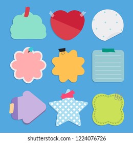 Colorful reminder notes vector set