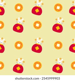 Colorful repeatable pattern  seamless of Lunar new year.