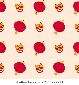 Padrão repetível colorido perfeito do Ano Novo Lunar.