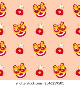 Colorful repeatable pattern  seamless of Lunar new year.