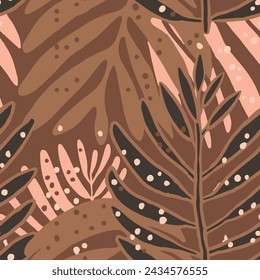 Colorful Repeated Botanical Spring Hawaiian Leaves Print. Yellow Seamless Floral Trendy Plant Watercolor Pattern. Gradient Continuous Exotic Foliage Textile Vector.