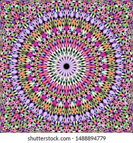 Colorful repeating gravel kaleidoscope mandala pattern wallpaper design - geometric abstract vector background illustration