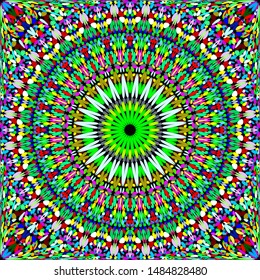 Colorful repeating gravel mosaic mandala pattern wallpaper - ethnic abstract vector background illustration