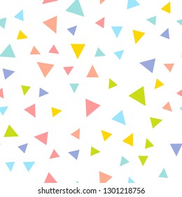 Colorful Repeating Triangle Confetti Background Seamless Pattern Vector Illustration