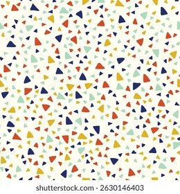 Patrón colorido del fondo del confeti del triángulo que repite, modelo inconsútil con el Vector colorido Pequeño de los triángulos