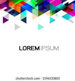 Colorful repeating triangles gradient geometric in contemporary style on white background and space for text on below position. Vector illustration