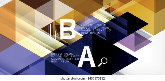 Colorful repeating triangles modern geometric in contemporary style on white background. Abstract geometric shape. Modern stylish texture. Vector abstract graphic design.