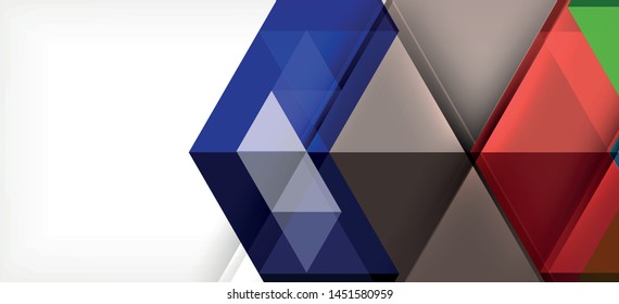 Colorful repeating triangles modern geometric in contemporary style on white background. Abstract geometric shape. Modern stylish texture. Vector abstract graphic design.
